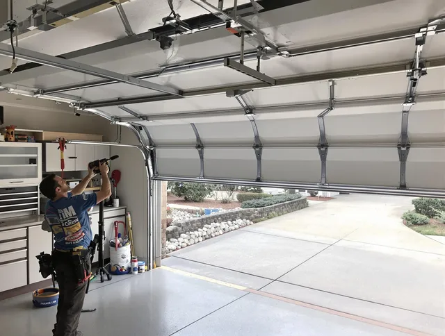 Garage door track repair service by French Valley Garage Door Repair in French Valley
